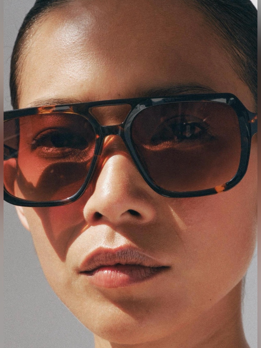 ZARA AVIATOR ACETATE SUNGLASSES BROWN NWT - Picture 2 of 8